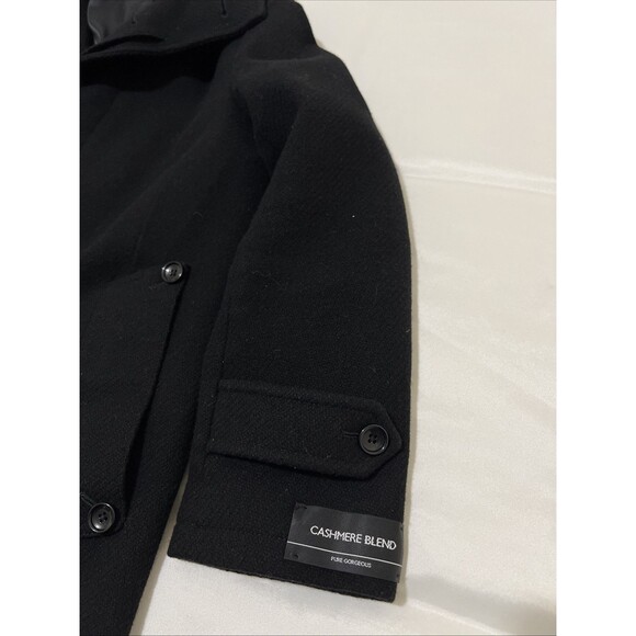 Pea Coat CASHMERE BLEND Taka Q Jacket Womens M Black Japanese Takakyu - Picture 2 of 16